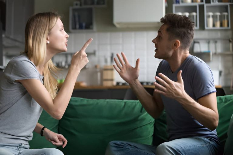 Angry millennial couple